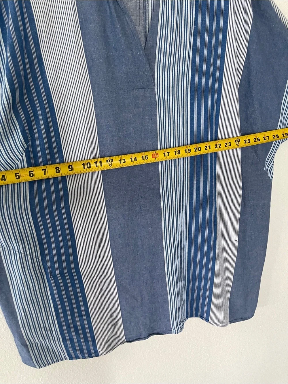 Striped Blue Plus-Size Swim Cover-Up Tunic